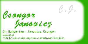 csongor janovicz business card